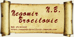 Negomir Broćilović vizit kartica